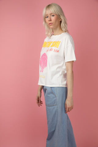 T-shirt délavé Shell col rond