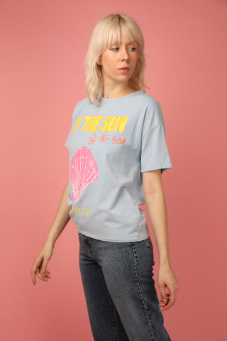 T-shirt délavé Shell col rond