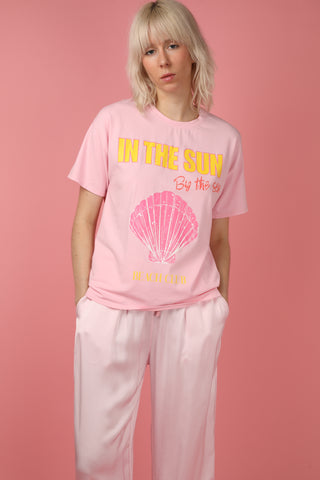 T-shirt délavé Shell col rond