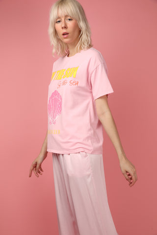 T-shirt délavé Shell col rond