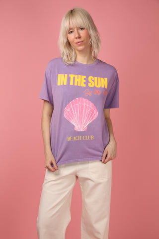 T-shirt délavé Shell col rond