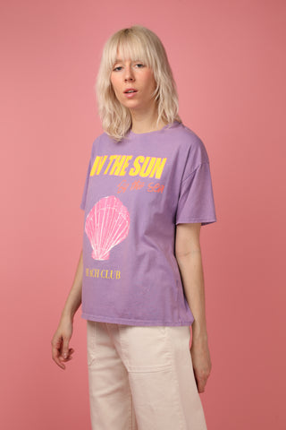 T-shirt délavé Shell col rond