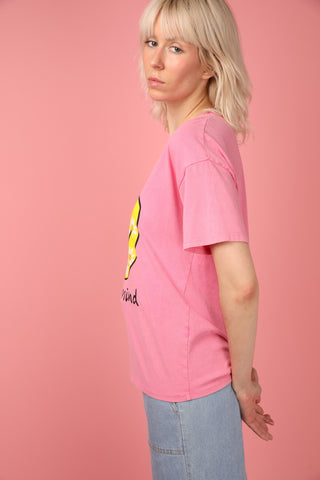 T-shirt délavé Smiley col rond