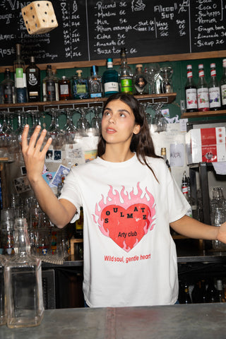 T-shirt délavé Love Soulmate col rond