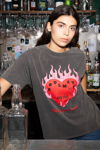 T-shirt délavé Love Soulmate col rond