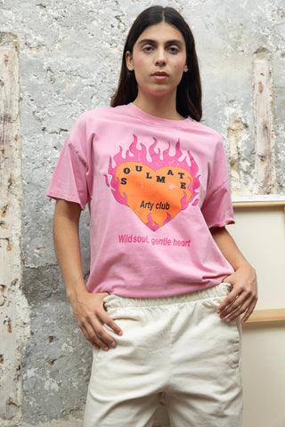 T-shirt délavé Love Soulmate col rond
