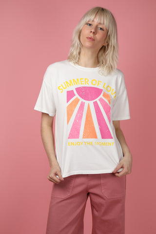 T-shirt délavé Summer Of Love col rond