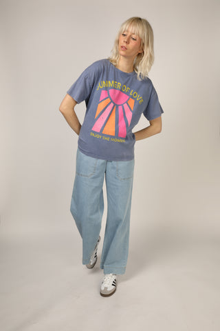 T-shirt délavé Summer Of Love col rond