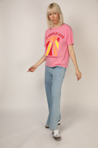 T-shirt délavé Summer Of Love col rond