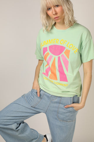 T-shirt délavé Summer Of Love col rond