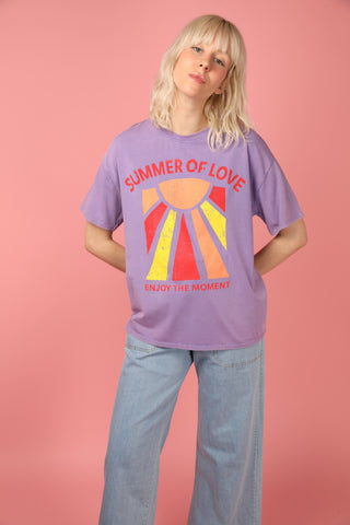 T-shirt délavé Summer Of Love col rond