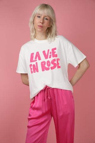 T-shirt délavé La Vie En Rose col rond