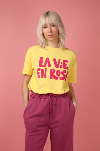 T-shirt délavé La Vie En Rose col rond