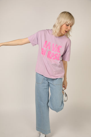 T-shirt délavé La Vie En Rose col rond
