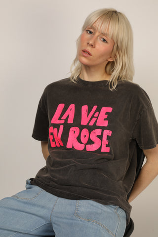 T-shirt délavé La Vie En Rose col rond