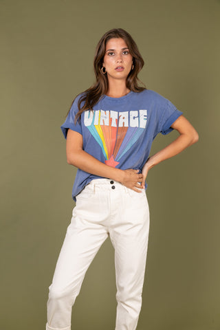 T-shirt délavé Vintage col rond