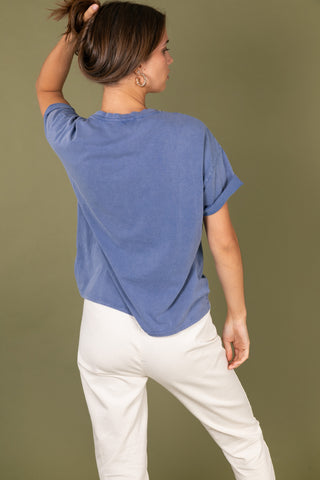 T-shirt délavé Vintage col rond