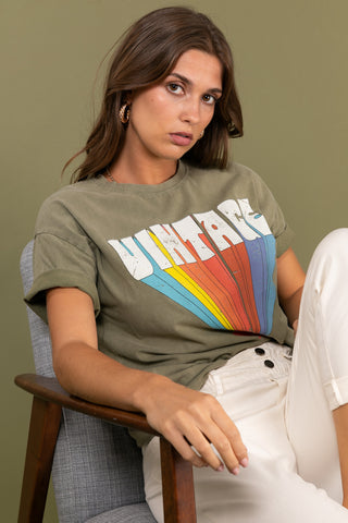T-shirt délavé Vintage col rond