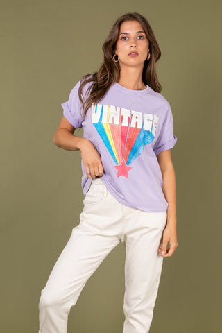 T-shirt délavé Vintage col rond