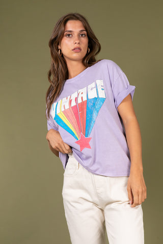 T-shirt délavé Vintage col rond