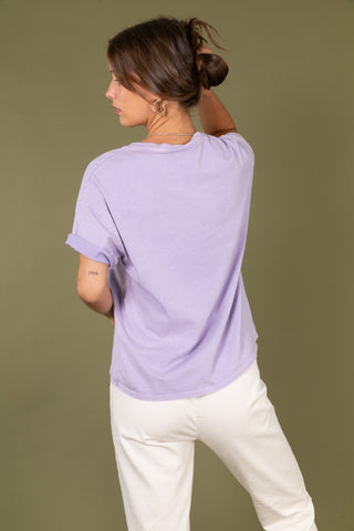 T-shirt délavé Vintage col rond