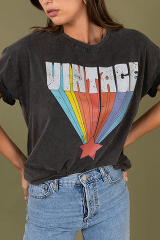 T-shirt délavé Vintage col rond
