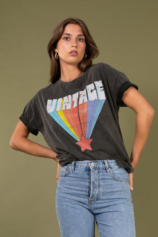 T-shirt délavé Vintage col rond