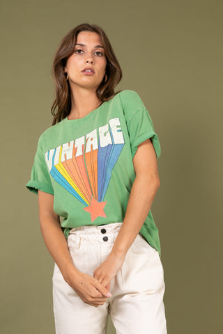T-shirt délavé Vintage col rond