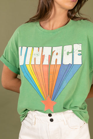 T-shirt délavé Vintage col rond