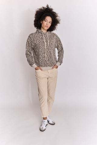 Hoodie délavé léopard