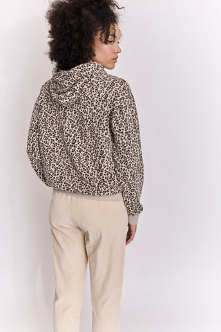 Hoodie délavé léopard