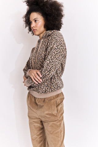 Hoodie délavé léopard