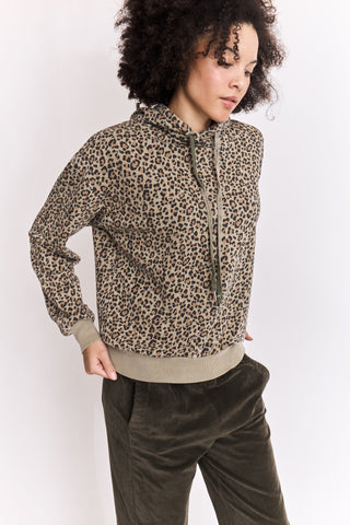 Hoodie délavé léopard