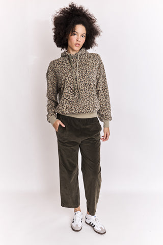 Hoodie délavé léopard