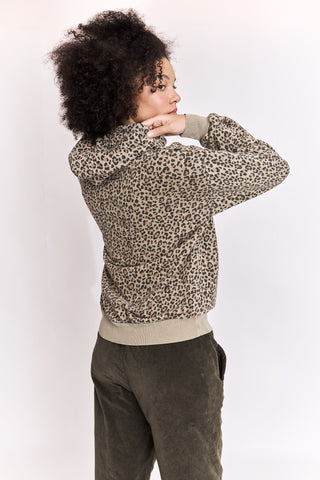 Hoodie délavé léopard