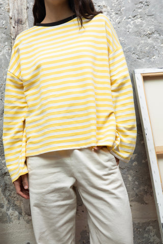 Sweatshirt rayé colorblock manches longues