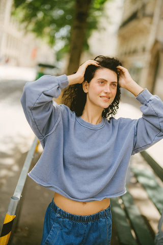Sweatshirt uni délavé