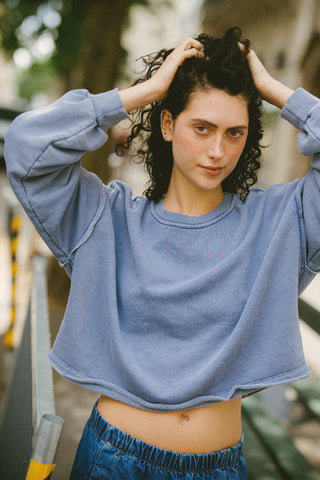 Sweatshirt uni délavé