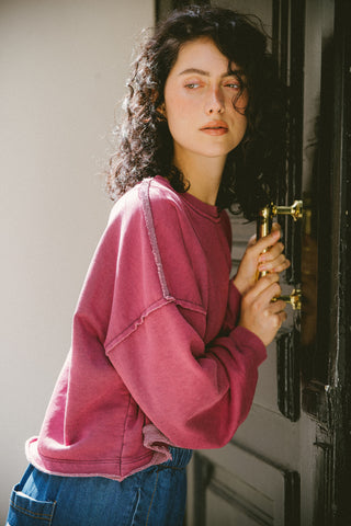 Sweatshirt uni délavé