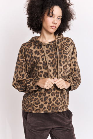 Hoodie loose imprimé léopard