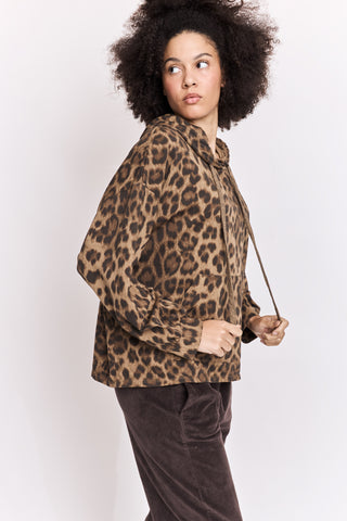Hoodie loose imprimé léopard