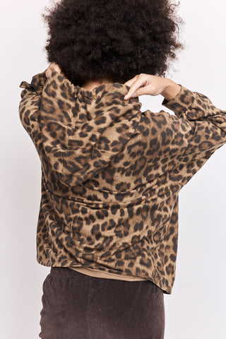 Hoodie loose imprimé léopard