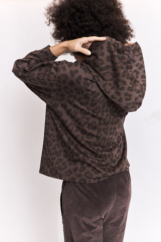 Hoodie loose imprimé léopard