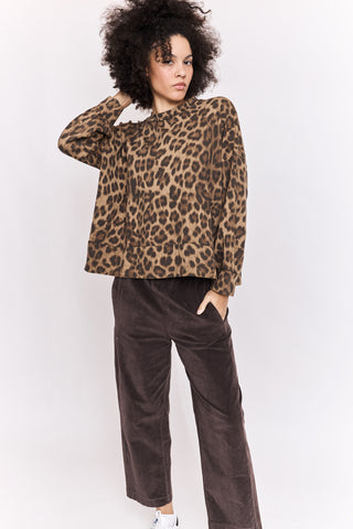 Sweatshirt loose imprimé léopard