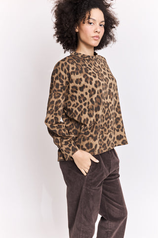 Sweatshirt loose imprimé léopard