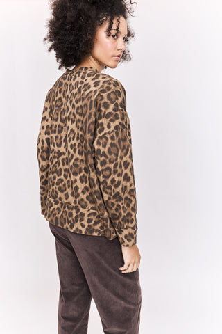 Sweatshirt loose imprimé léopard