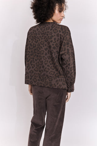 Sweatshirt loose imprimé léopard