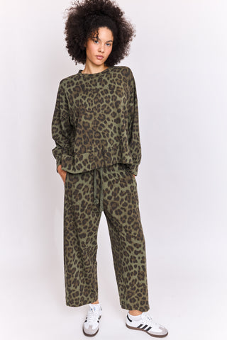Sweatshirt loose imprimé léopard