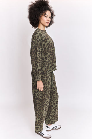 Sweatshirt loose imprimé léopard