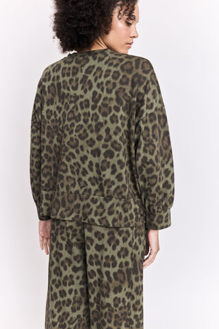 Sweatshirt loose imprimé léopard